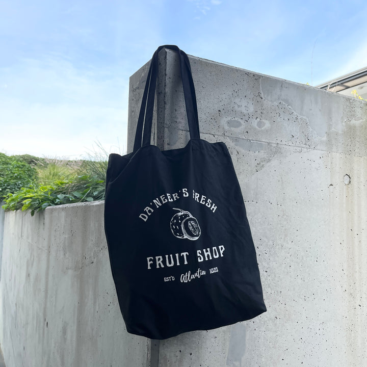 Da'Neer Farmers Market Tote Bag (Black and White)