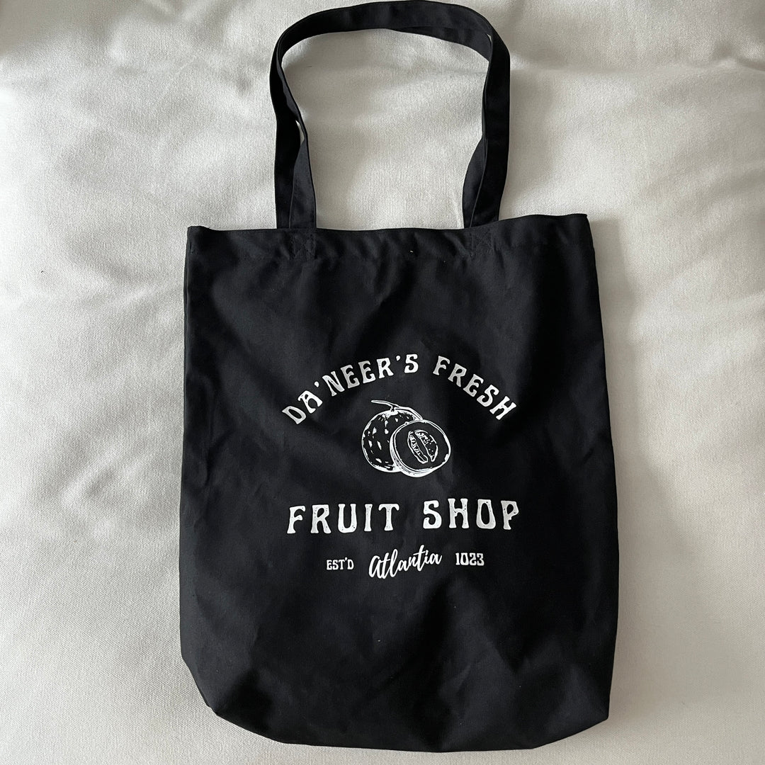 Da'Neer Farmers Market Tote Bag (Black and White)